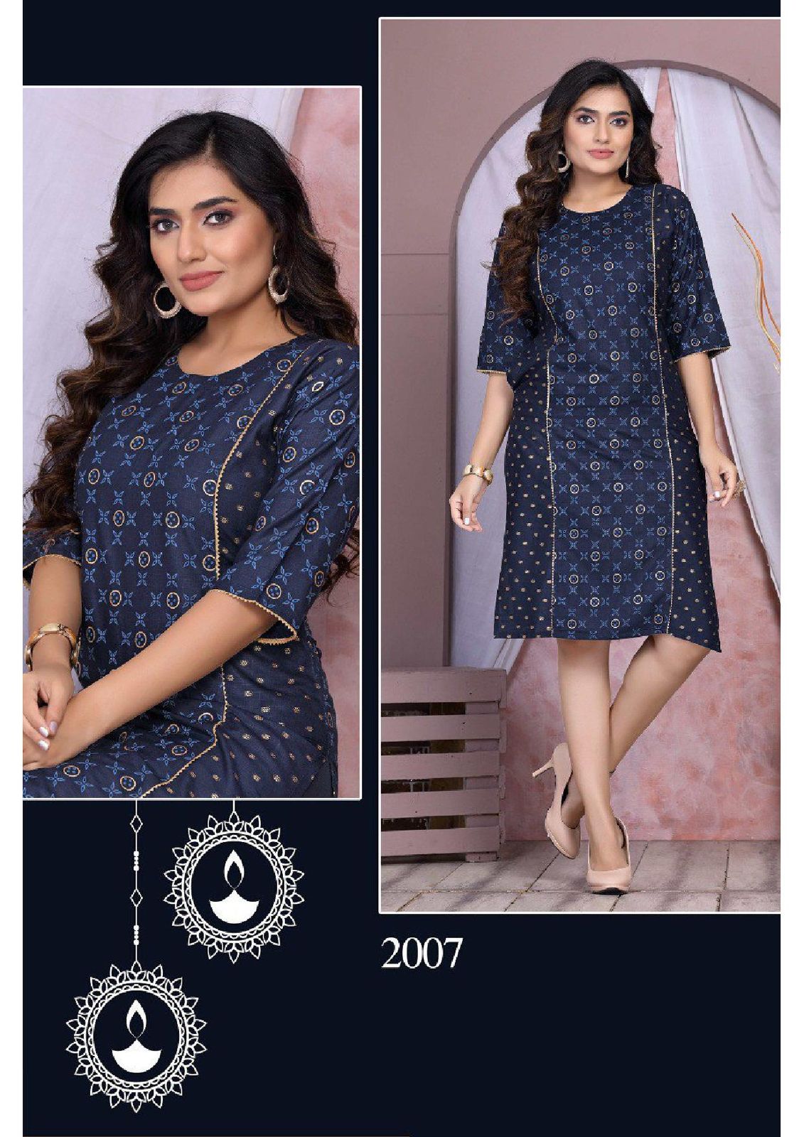 Golden Hi Class Wholesale Kurti Heavy Rayon With Foil Print Collection 